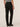 Absolution stretch denim black straight leg jeans with whiskering