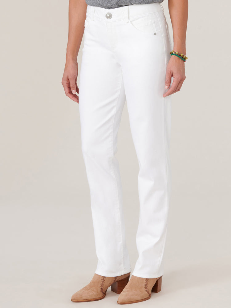 Petite Absolution Booty Lift Optic White Straight Leg Jeans