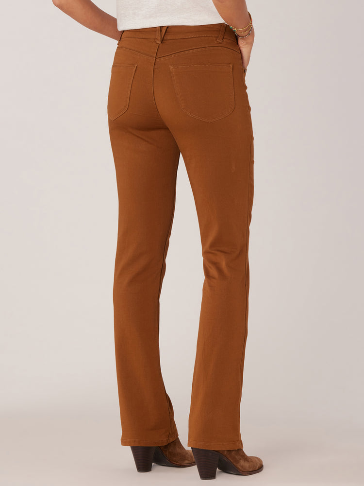 Roasted Pecan "Ab"solution Colored High Rise Itty Bitty Boot Jeans