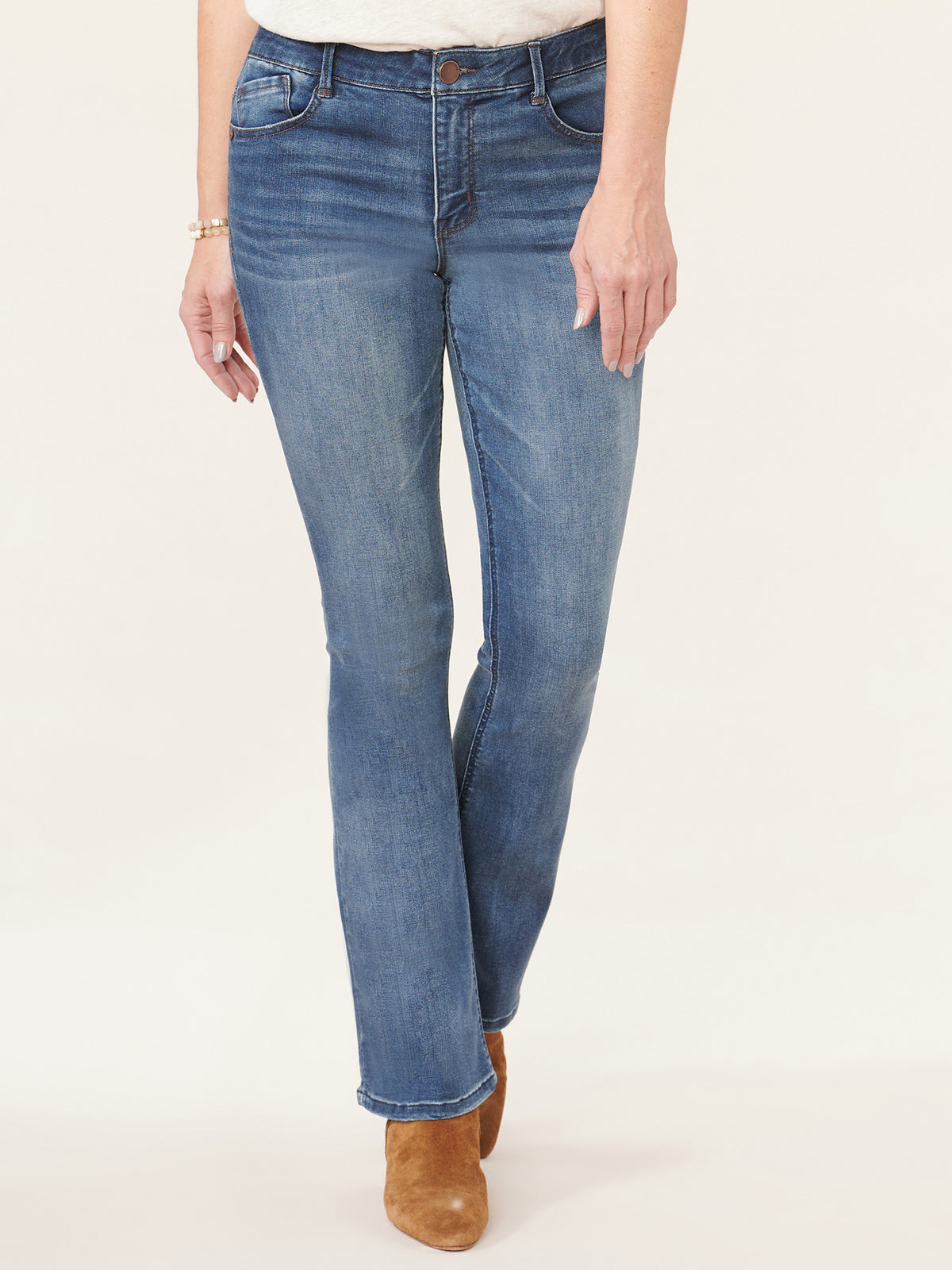 "Ab"solution® High Rise Artisanal Denim Itty Bitty Boot Jean
