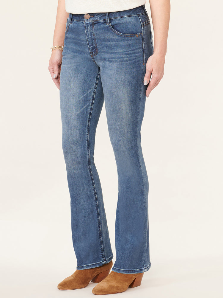 Blue Artisanal Denim "Ab"solution 34" Long Inseam High Rise Itty Bitty Bootcut Jeans
