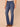 Blue Denim Absolution High Rise Slightly Arched Back Yoke Slash Pockets 3D Embroidered Back Pockets Itty Bitty Boot Petite Jean