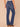 Blue Denim Absolution High Rise Slightly Arched Back Yoke Slash Pockets 3D Embroidered Back Pockets Itty Bitty Boot Jean