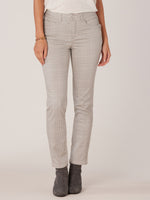 Ecru Grey Plaid "Ab"solution Vintage Skinny Side Zip Pant