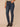 Indigo Denim Absolution High Rise Slightly Arched Yoke Five Pocket Seamless Design Frayed Hem Petite Cigarette Jean