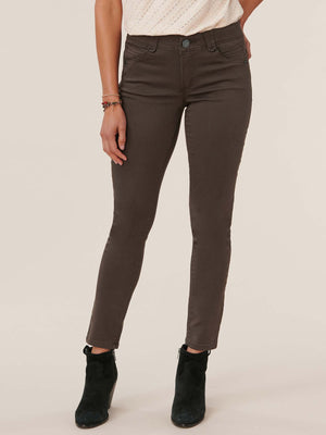 "Ab"solution Booty Lift Ankle Length Stretch Colored Jeggings  espresso brown