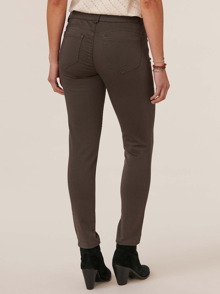 "Ab"solution Booty Lift Ankle Length Stretch Colored Jeggings espresso brown