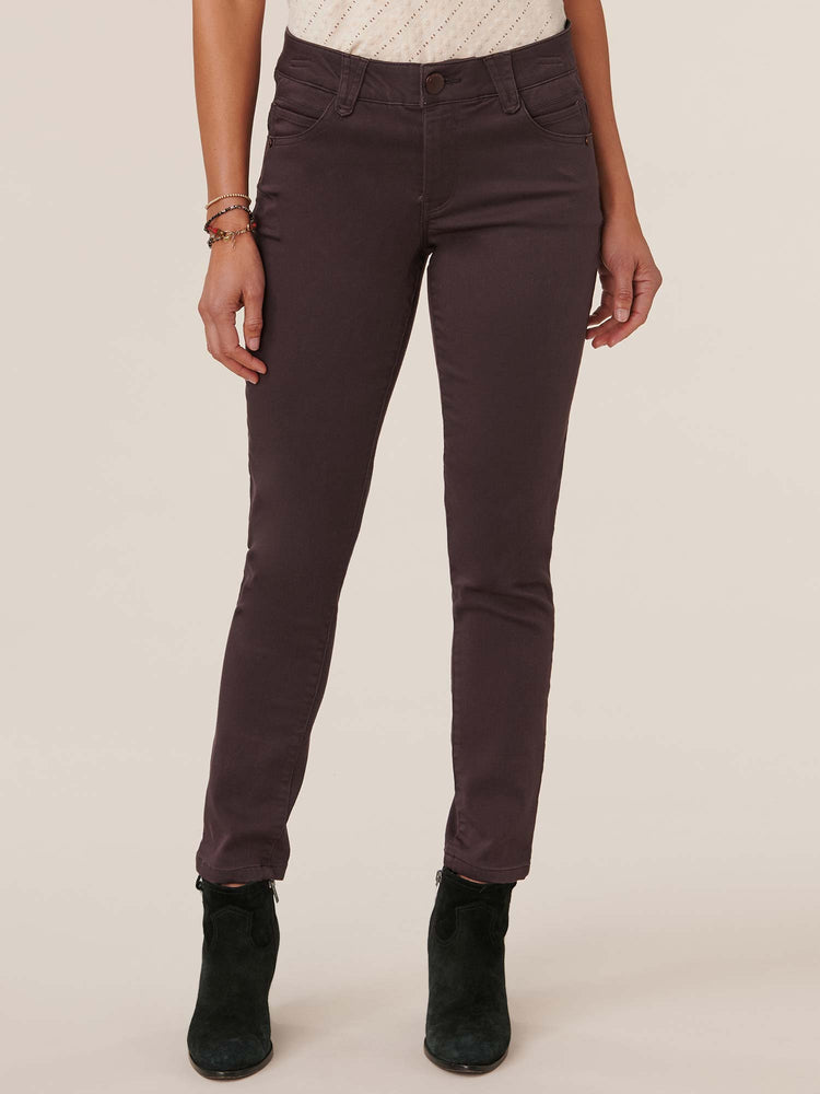 "Ab"solution Booty Lift Ankle Length Stretch Colored Jeggings malbec purple skinny jeans