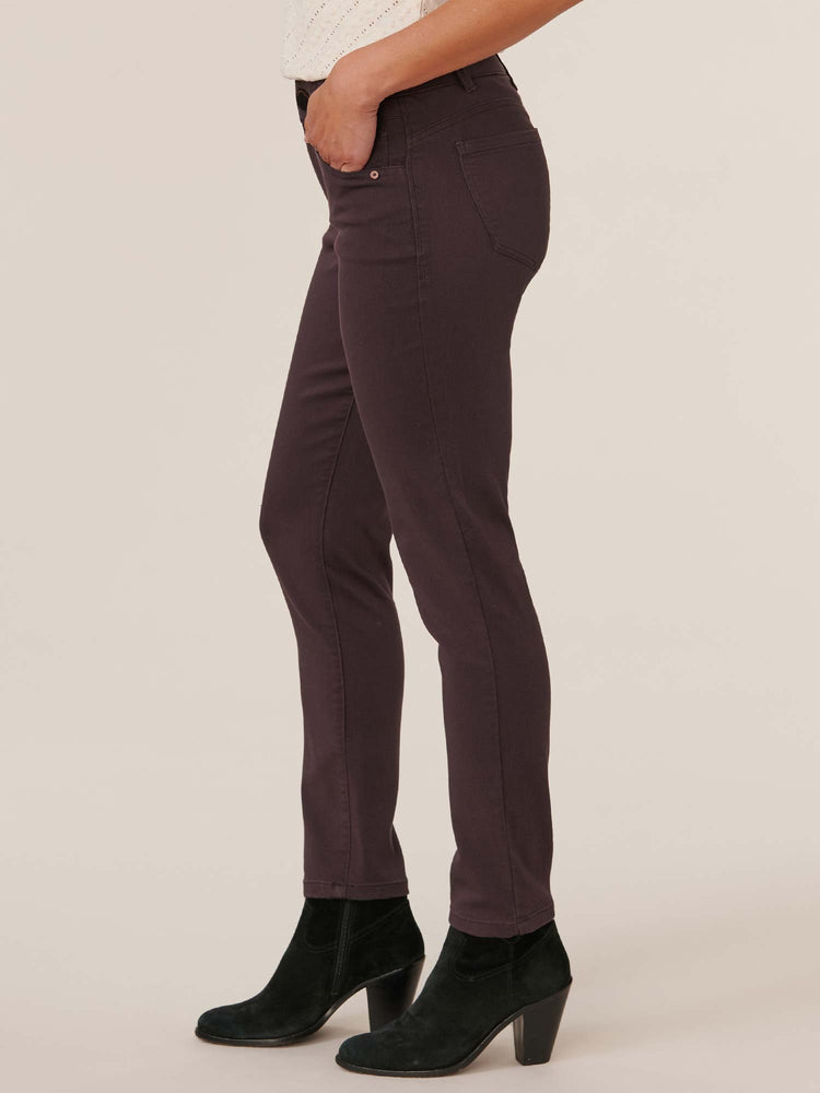 "Ab"solution Booty Lift Ankle Length Stretch Colored Jeggings malbec purple skinny jeans