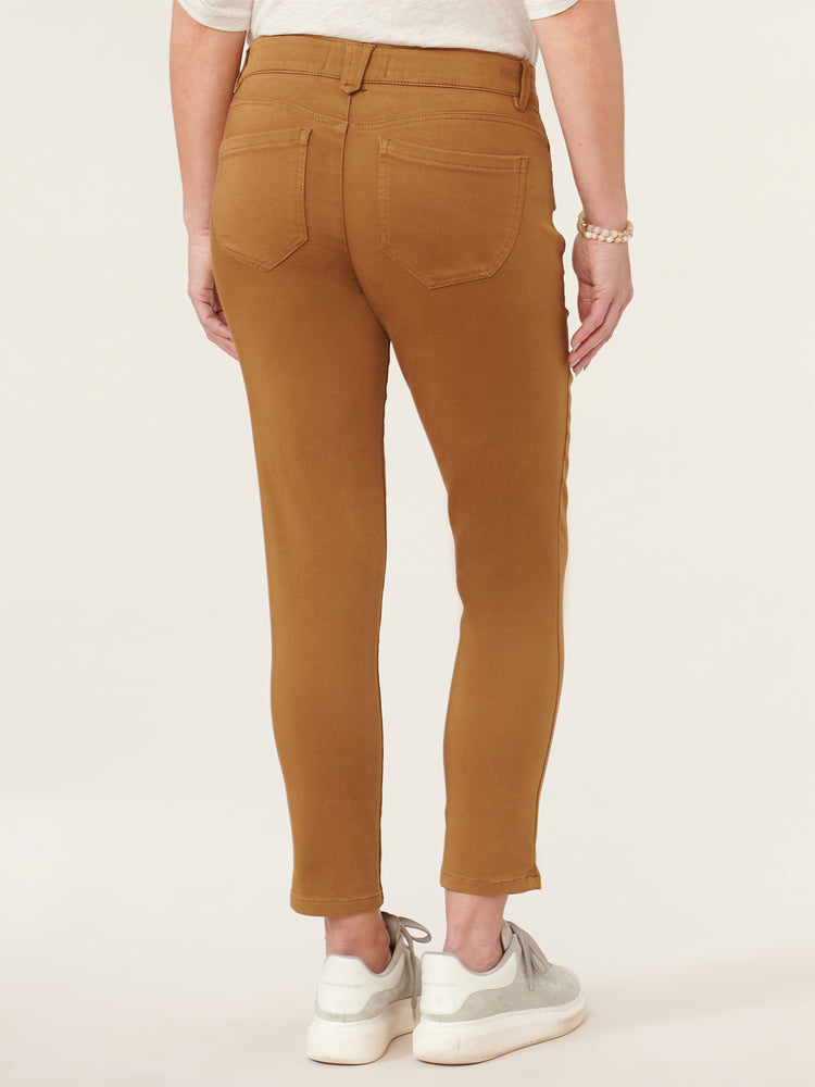 "Ab"solution Booty Lift Ankle Length Stretch Colored Jeggings roasted pecan skinny jeans