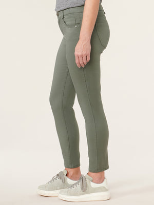 "Ab"solution Booty Lift Ankle Length Stretch Colored Jeggings thyme green skinny jeans