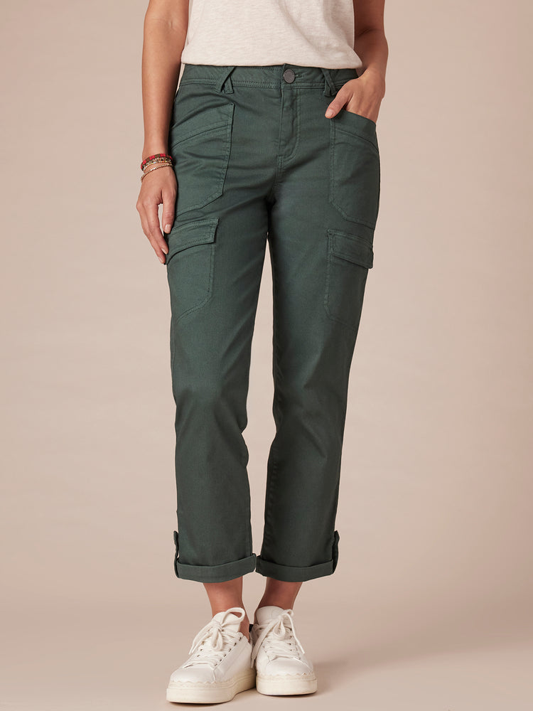 Agave Ab"solution High Rise Roll Cuff Petite Utility Pant