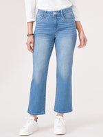 "Ab"solution Blue Denim High Rise Cropped Barely Boot Jeans