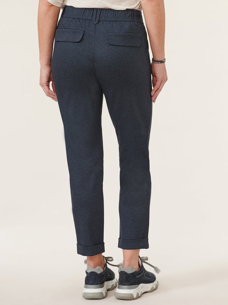
            
                Load image into Gallery viewer, Indigo High Rise Patch Pocket Utility Roll Cuff Self Tie Pant
            
        