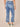 Mid Blue Denim Absolution Mid Rise Double Layer Split Fray Hem Kick Flare Jean