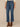 Blue Denim Absolution Mid-Rise Double Layer Fray Hem Studded Kick Flare Jean