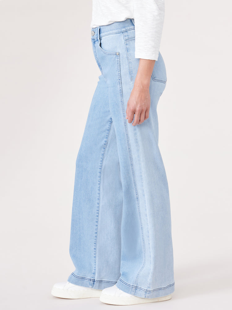"Ab"solution® Tall Blue Skyrise Double Side Seam Wide Leg Jeans