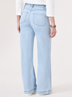Blue Skyrise "Ab"solution Double Side Seam Wide Leg Tall Jeans