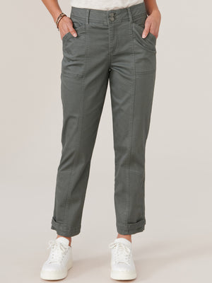 Thyme "Ab"solution High Rise Tapered Utility Snap Hem Pant