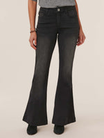 Washed Black Denim "Ab"solution High Rise Retro Flare Jeans
