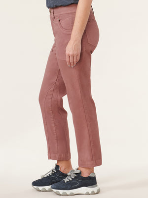 Rose Taupe "Ab"solution Double Button Skyrise Utility Pant