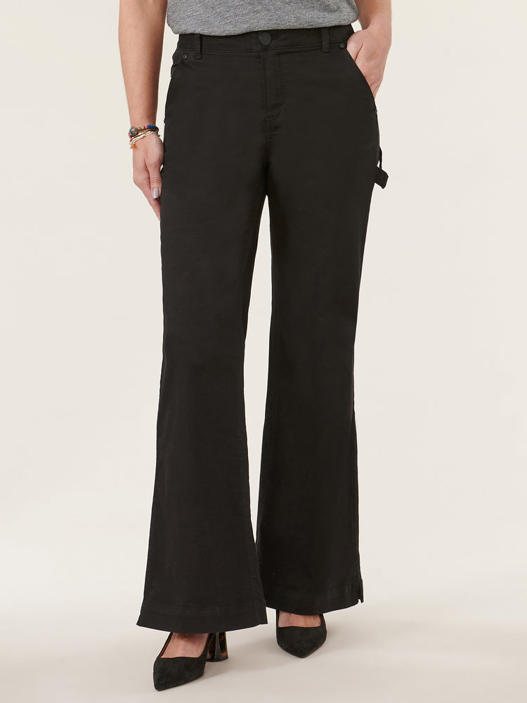 
            
                Load image into Gallery viewer, &amp;quot;Ab&amp;quot;solution Black High Rise Wide Leg Carpenter Pant
            
        