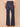 Indigo Denim Absolution Skyrise Slightly Arched Back Yoke Trouser Front Flap Back Pockets Double Side Seam Trouser Detail Bootcut Jean