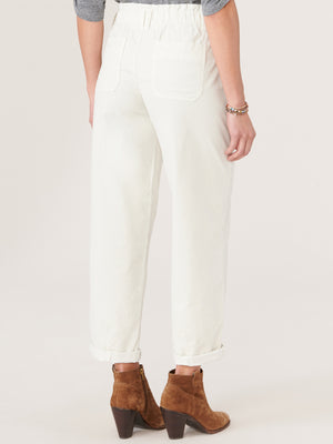 Pale Stone Skyrise Paperbag Waist Roll Cuff Pant
