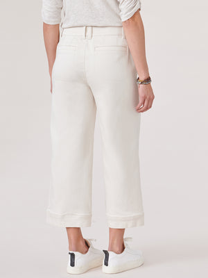 "Ab"solution Blanched Almond High Rise Patch Pocket Crop Pant