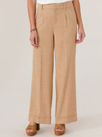Straw "Ab"solution Skyrise Pintuck Angled Pocket Wide Leg Reverse Fray Trouser