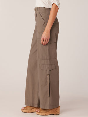 Dusty Olive Absolution Skyrise Double Patch Pocket Wide Leg Utility Pant