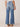 Mid Blue Denim Absolution Skyrise Distressed Scallop Hem Wide Leg Jeans