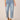 Light Blue Artisanal Denim Absolution High Rise Side Panel Roll Cuff Uneven Yoke Taper Straight Leg Jean