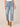 Light Blue Artisanal Denim Absolution High Rise Side Panel Roll Cuff Uneven Yoke Taper Straight Leg Jean