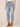 Light Blue Artisanal Denim Absolution High Rise Side Panel Roll Cuff Uneven Yoke Taper Straight Leg Jean