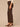 Brown Absolution High Rise Embroidered Cascading D Back Pocket Clean Finish Fray Hem Slim Straight Pant
