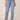 Mid Blue Denim Absolution High Rise Ankle Length Step Clean Finish Fray Hem Spliced Straight Leg Jean