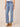 Mid Blue Denim Absolution High Rise Ankle Length Step Clean Finish Fray Hem Spliced Straight Leg Jean