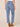 Mid Blue Denim Absolution High Rise Ankle Length Step Clean Finish Fray Hem Spliced Straight Leg Jean