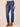 Blue Indigo Denim Absolution High Rise Ankle Length Step Clean Finish Fray Hem Splicing Whiskering Petite Straight Leg Jean