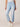 Light Blue Denim Absolution High Rise Spliced Dual Tone Cropped Inside Step Hem Clean Finish Straight Leg Jean