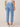 Light Blue Denim Absolution High Rise Spliced Dual Tone Cropped Inside Step Hem Clean Finish Straight Leg Petite Jean