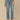 Mid Blue Artisanal Denim Absolution High Rise Embroidered Cascading D Pocket Clean Finish Fray Hem Slim Straight Jean