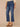 Blue Denim Absolution High Rise Center Seam Cropped Slit Hem Subtle Fading Detail Kick Flare Jean