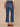 Blue Denim Absolution High Rise Center Seam Cropped Slit Hem Subtle Fading Detail Kick Flare Petite Jean