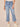 Light Blue Denim Absolution High Rise Center Seam Slit Hem Kick Flare Jean