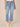 Light Blue Denim Absolution High Rise Center Seam Slit Hem Kick Flare Jean