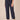 Navy Skyrise Paper Bag Waist Embroidered Self Tie Barrel Leg Buttoned Pocket Roll Cuff Petite Pant