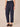 Navy Skyrise Paper Bag Waist Embroidered Self Tie Barrel Leg Buttoned Pocket Roll Cuff Pant