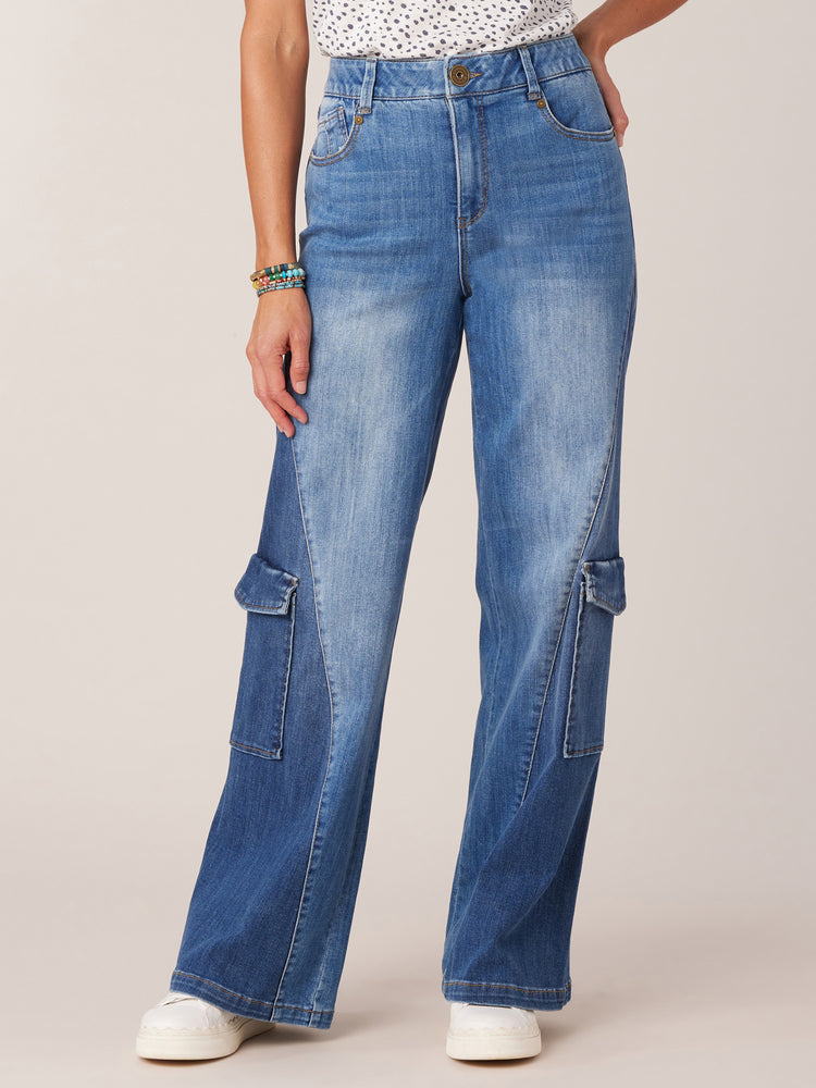 FLAP POCKET JEANS FOR WOMEN I CARGO FOR WOMEN I STRAIGHT FIT JEANS FOR WOMEN  IWIDE